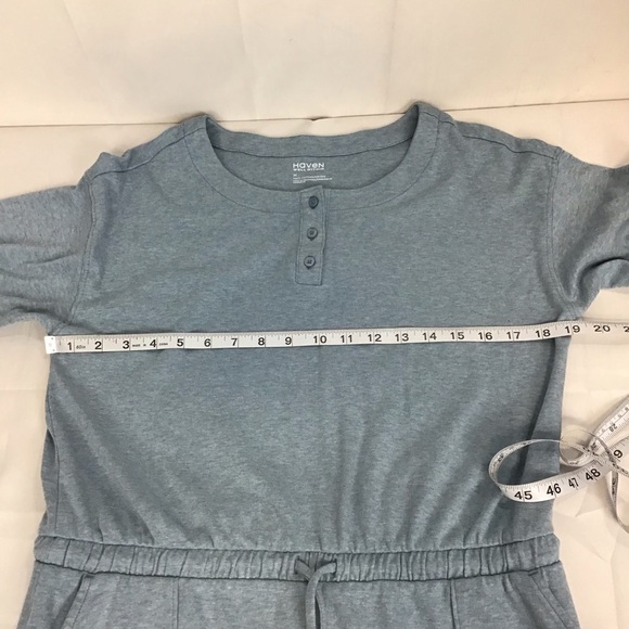 Haven Well Within Organic Cotton Interlock Henley Dress Blue Size M - Picture 5 of 11